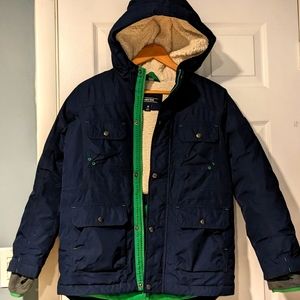 Land's End Kids Expedition Down Sherpa Fleece Lined Winter Parka, Boys M 10-12